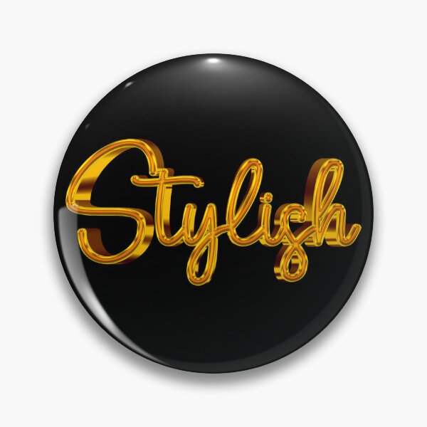 Item preview, The Word Stylish in Shiny Gold Script Typography designed and sold by Cawaiico.