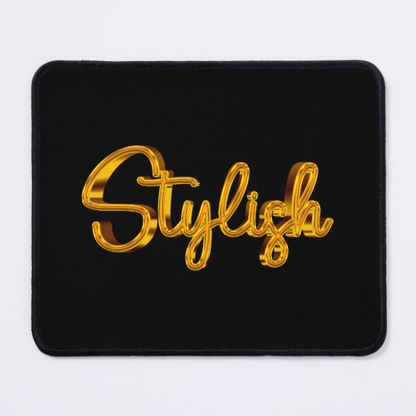 Item preview, The Word Stylish in Shiny Gold Script Typography designed and sold by Cawaiico.