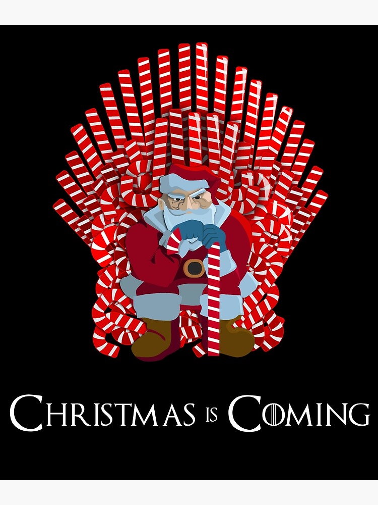 Christmas Is Coming Santa On Candy Cane Throne Postcard By Urbnduck Redbubble