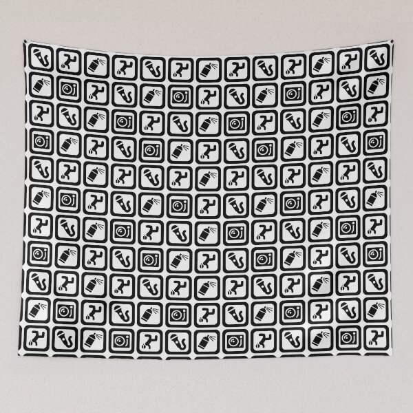 Item preview, HIP HOP ELEMENTS PATTERN BLK designed and sold by HUSTLE-N-FAITH.