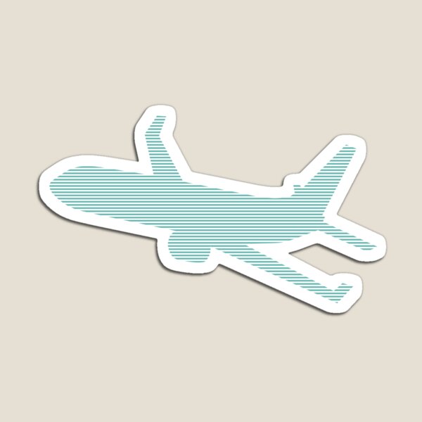 Airplane - strips - blue and white. Magnet