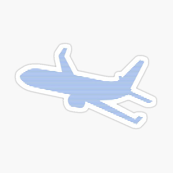 Airplane - strips - blue and white. Sticker