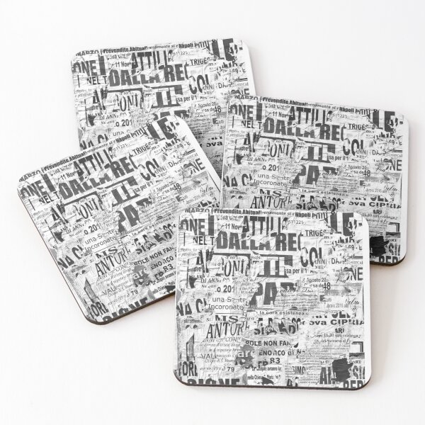 Item preview, Italia Black and White Collage , retro abstract multi color pattern designed and sold by ⭐The Bullet Man ⭐.