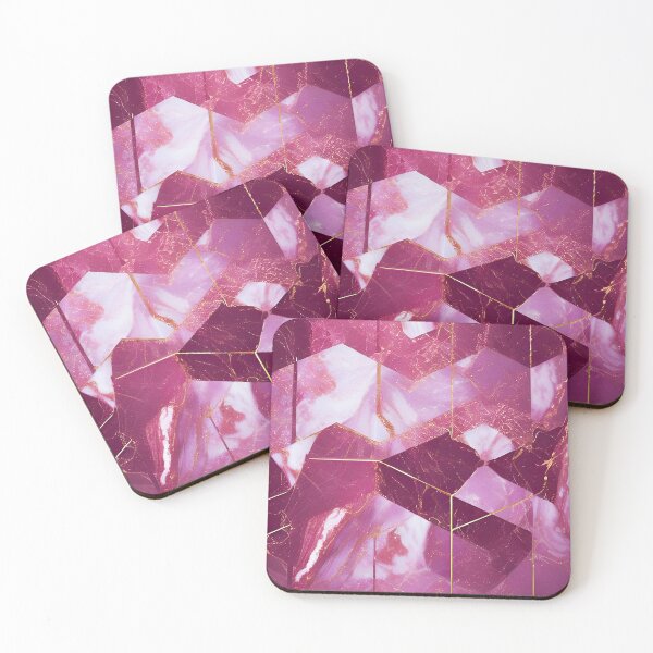 Item preview, Pink Gold Marble Texture Geometric designed and sold by Ascooepics.