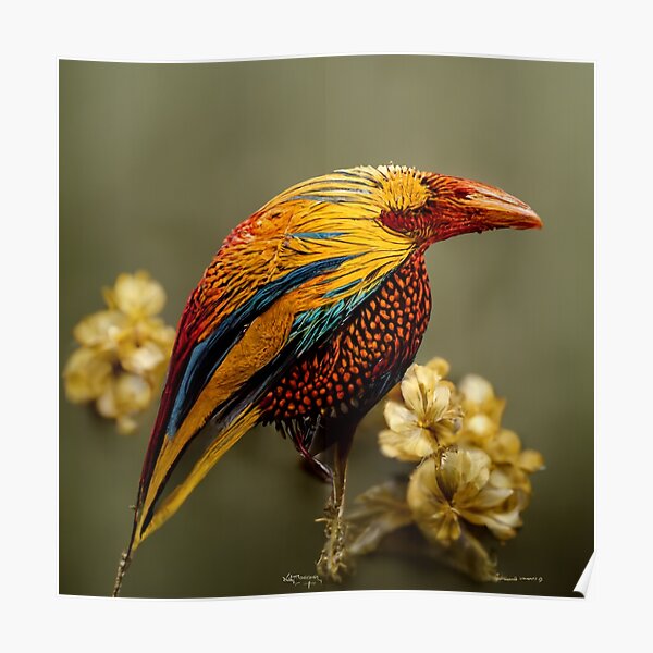 Wonderful Botanical Flowers And Golden Pheasant Bird Inspiration Nature In Art And Illustration 4652