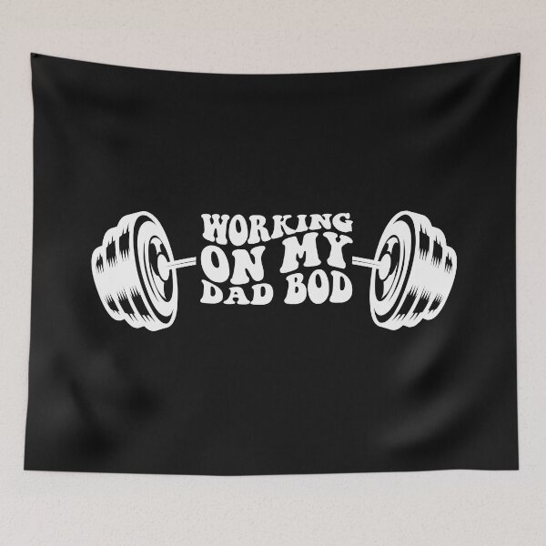 Item preview, Working on my dad bod, Funny bodybuilder father gym workout design  designed and sold by svectormonster.