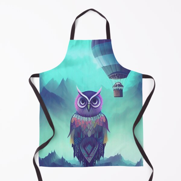 Item preview, Blue Hot Air Balloon & Owl designed and sold by ShopSunday.