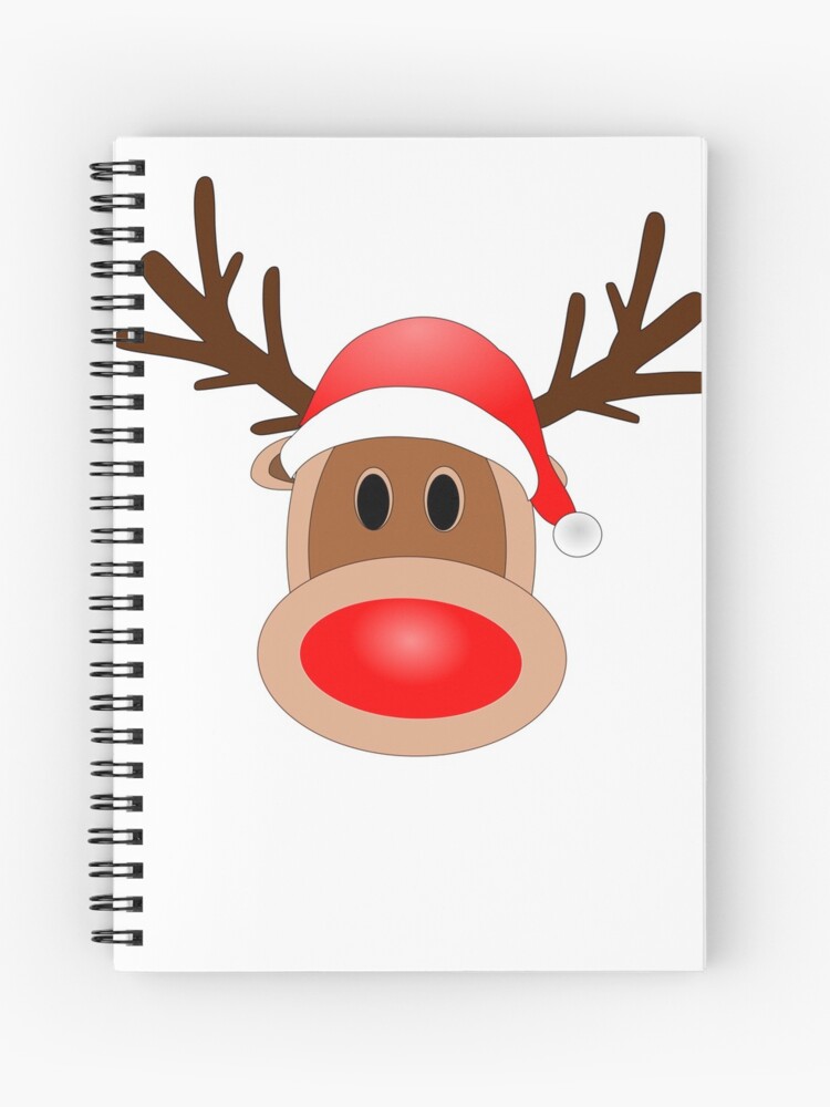 Cuaderno de espiral «Lindo reno cara Emoji para Navidad» de PrintPress |  Redbubble