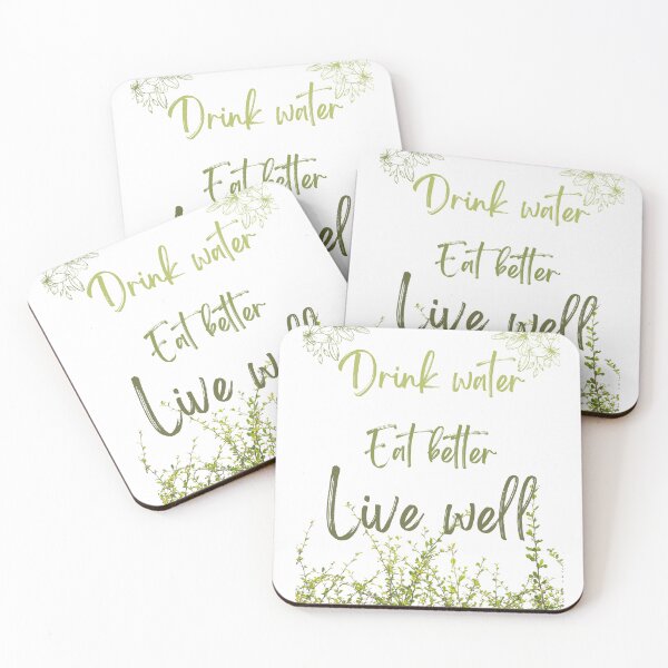Item preview, Inspirational Quote: Drink Eat Live Well designed and sold by commonlyarts.