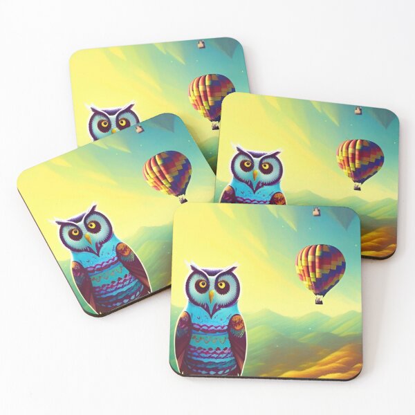 Item preview, Owl And Hot Air Balloons designed and sold by ShopSunday.
