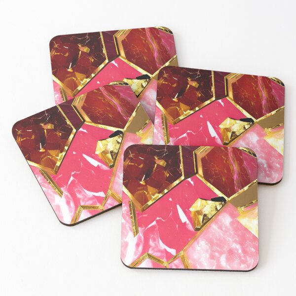 Item preview, Pink Gold Marble Texture Geometric designed and sold by Ascooepics.