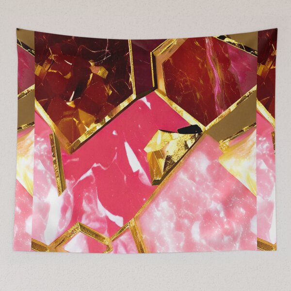 Item preview, Pink Gold Marble Texture Geometric designed and sold by Ascooepics.