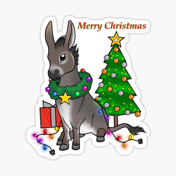 "Christmas donkey" Sticker for Sale by TalonessCstudio Redbubble