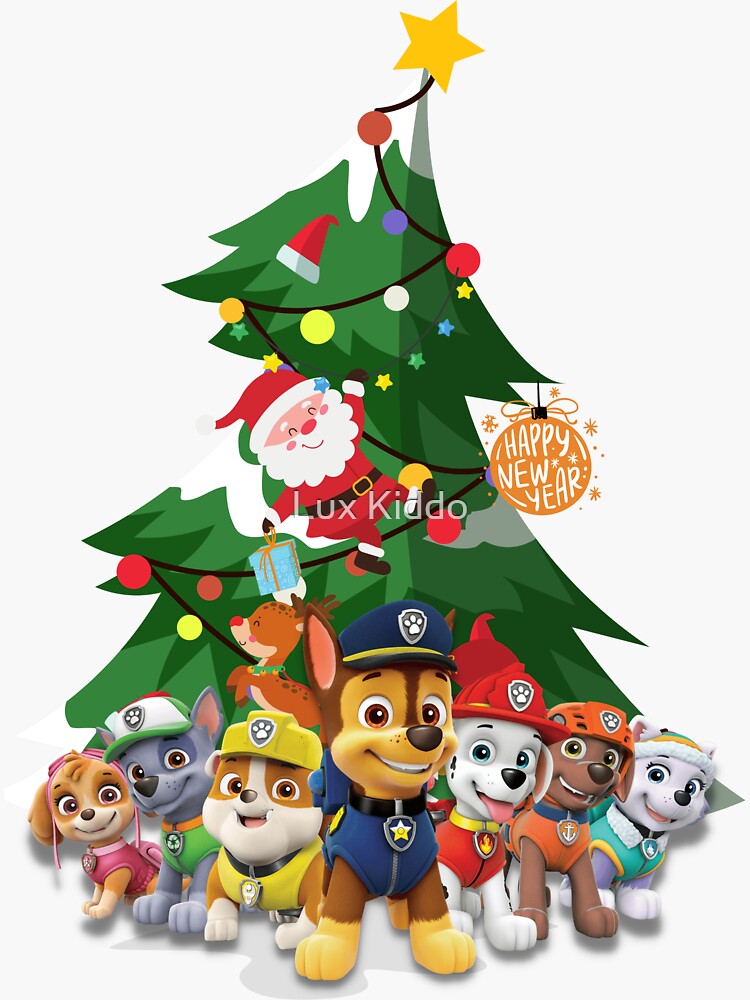 "Christmas paw patrol collection" Sticker for Sale by samanguru Redbubble