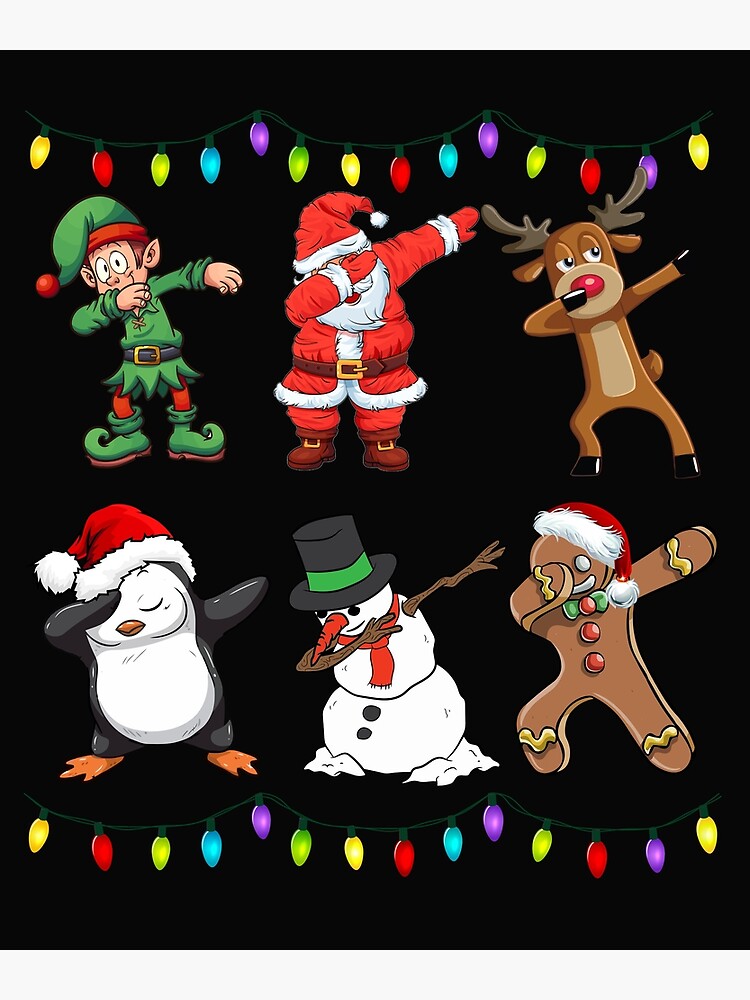 Dabbing Santa Claus And Friends Christmas Boys Girls T-Shirt Dabbing Santa Claus And Friends Christmas Boys Girls T-Shirt