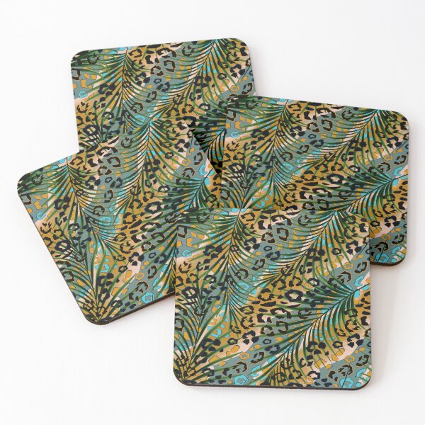 Item preview, Palm leaves on a leopard background.  designed and sold by marinaklykva.