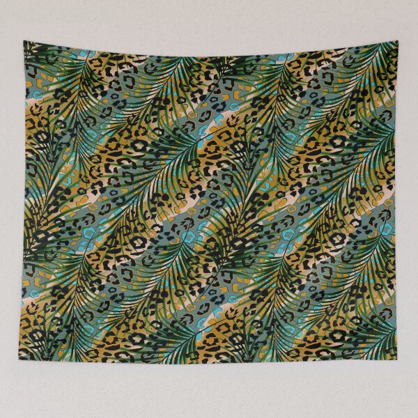Item preview, Palm leaves on a leopard background.  designed and sold by marinaklykva.