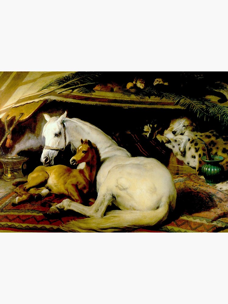 Disover THE ARAB TENT : Vintage 1866 Edwin Landseer Mare and Foal Print Premium Matte Vertical Poster