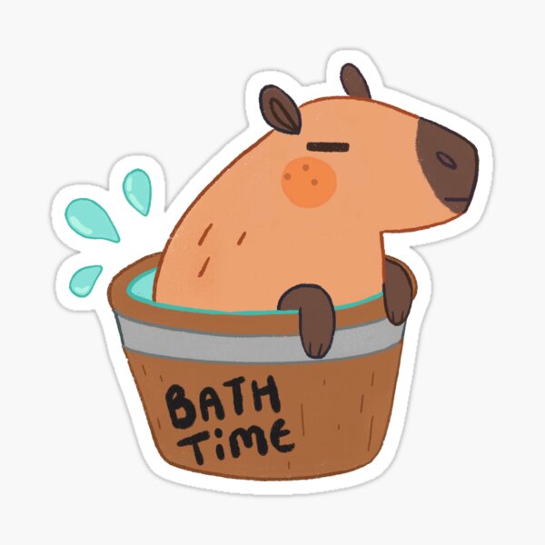 Capybara Bath Time  Sticker