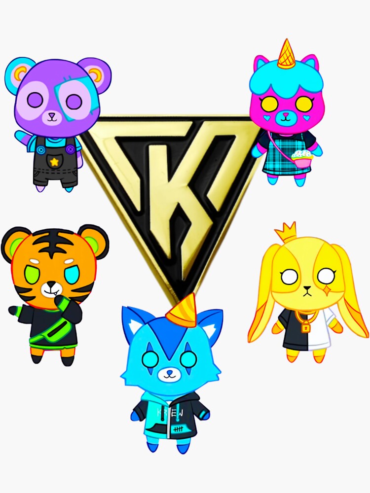 "funneh and the krew kids,funneh and the krew cartoon" Sticker for Sale