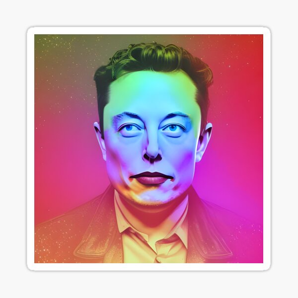 Elon Musk art Sticker