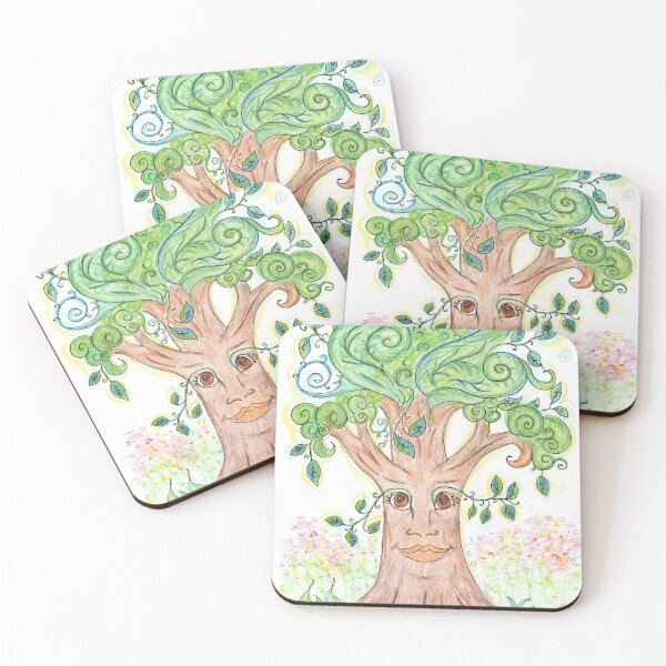 Item preview, Smiling Tree - hand-drawn with oil-based pens designed and sold by tatianagaripova.