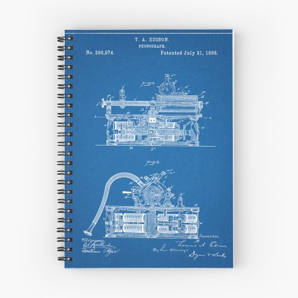 Item preview, 1888 Edison Phonograph Patent Blueprint designed and sold by Michael Kessel.