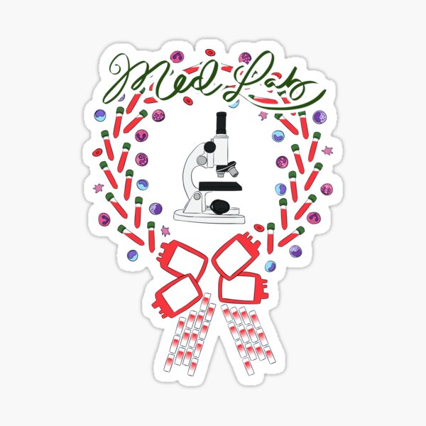 Med Lab Holiday Wreath Sticker