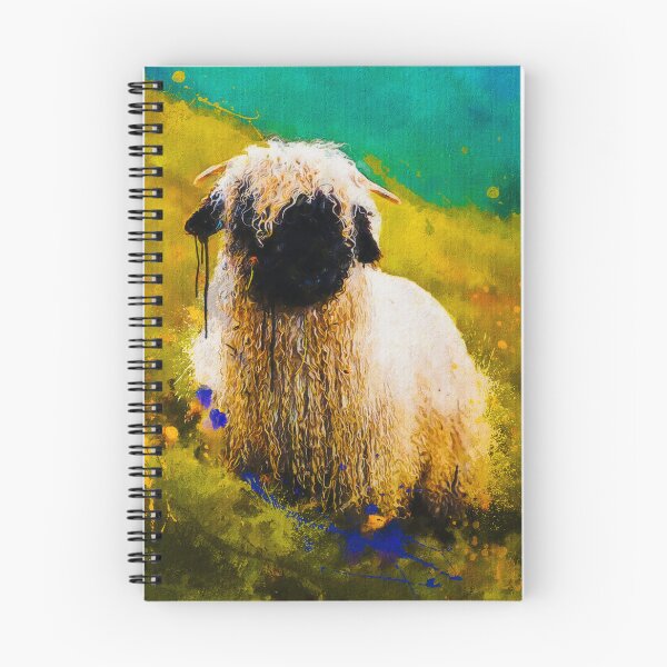 Item preview, Swiss Valais Blacknose Sheep, Fluffy  Valais Blacknose Sheep Art, Cute Swiss Sheep Farm Animal Portrait, Adorable Swiss Valais Blacknose Sheep  designed and sold by Paintcorner.