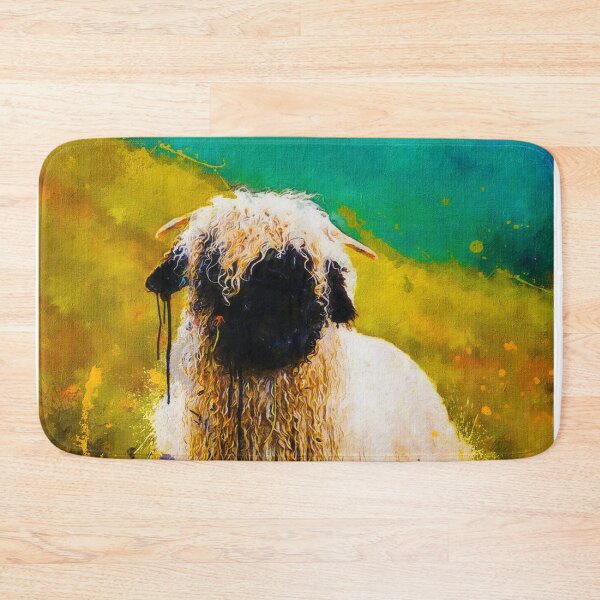 Item preview, Swiss Valais Blacknose Sheep, Fluffy  Valais Blacknose Sheep Art, Cute Swiss Sheep Farm Animal Portrait, Adorable Swiss Valais Blacknose Sheep  designed and sold by Paintcorner.