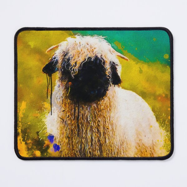 Item preview, Swiss Valais Blacknose Sheep, Fluffy  Valais Blacknose Sheep Art, Cute Swiss Sheep Farm Animal Portrait, Adorable Swiss Valais Blacknose Sheep  designed and sold by Paintcorner.
