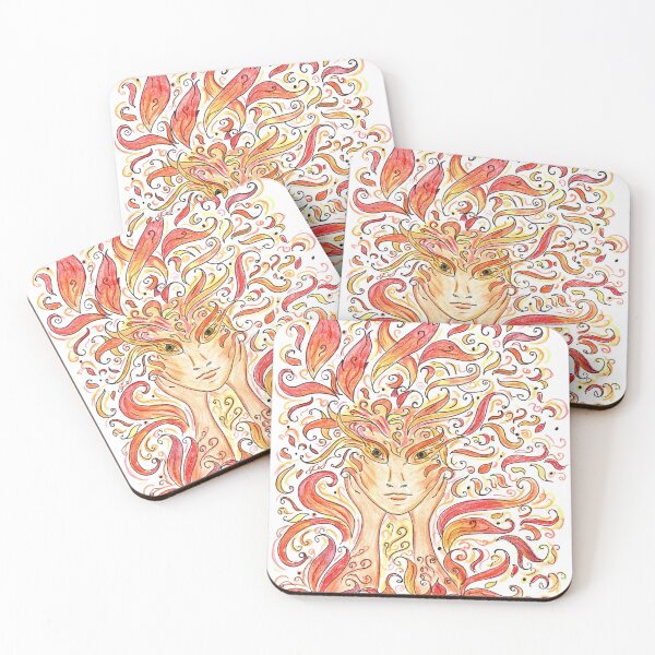 Item preview, Fire Princess - hand-drawn with oil-based pencils designed and sold by tatianagaripova.