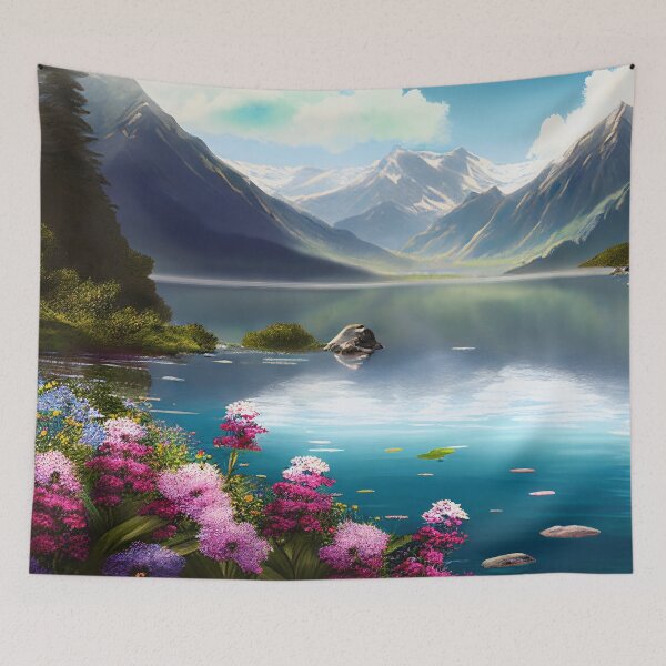 Item preview, Serene River Between Mountains designed and sold by john-ess.