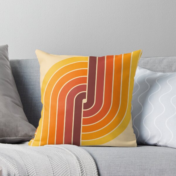 Item preview, 70s Retro Vintage Style Geometric Pattern Orange Yellow and Brown designed and sold by tonymagnerart.