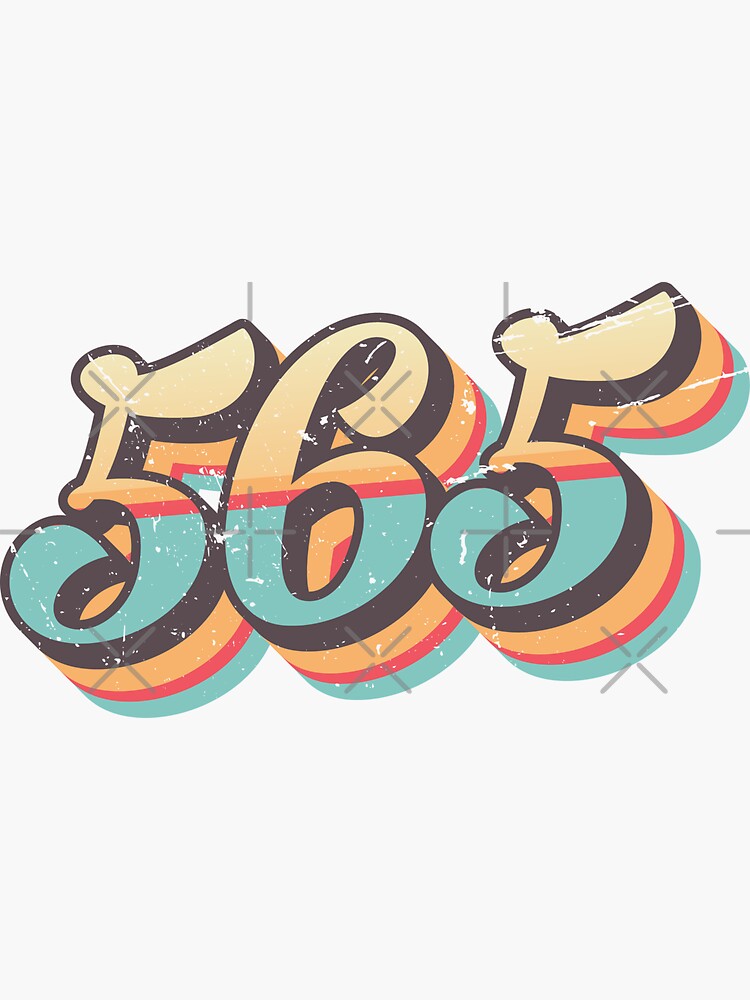 "565 Number Vintage retro" Sticker for Sale by PalashArtZoon | Redbubble