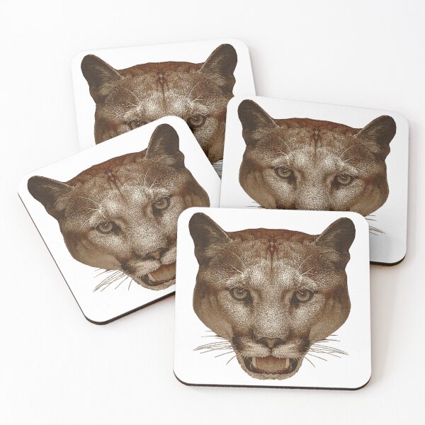 Item preview, Mountain lion face canvas optics, cool big cat photos, beautiful animal motifs designed and sold by Kirei-Lily.