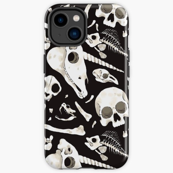 black Skulls and Bones - Wunderkammer iPhone Tough Case