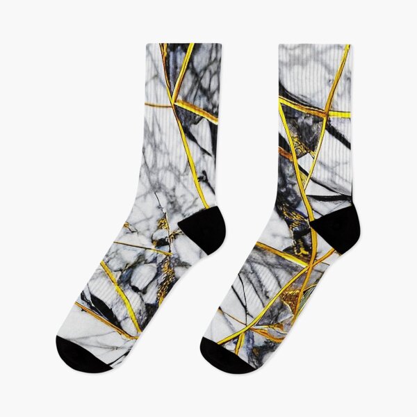 Item preview, Marble Black And White Rock Texture With Golden Geometric Pattern designed and sold by Ascooepics.