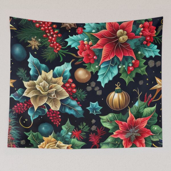 Item preview, Cute christmas flower pattern design for t-shirts designed and sold by XmasPatterns.
