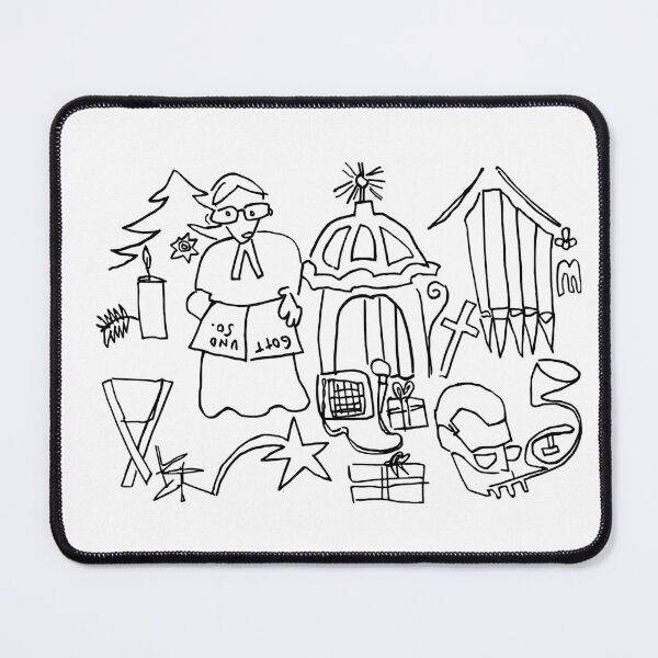 Item preview, Ugly Christmas Church Doodle designed and sold by badlydrawnbabe.