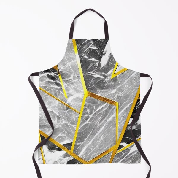 Item preview, Marble Black Gray Rock Texture with Golden Geometric Pattern designed and sold by Ascooepics.