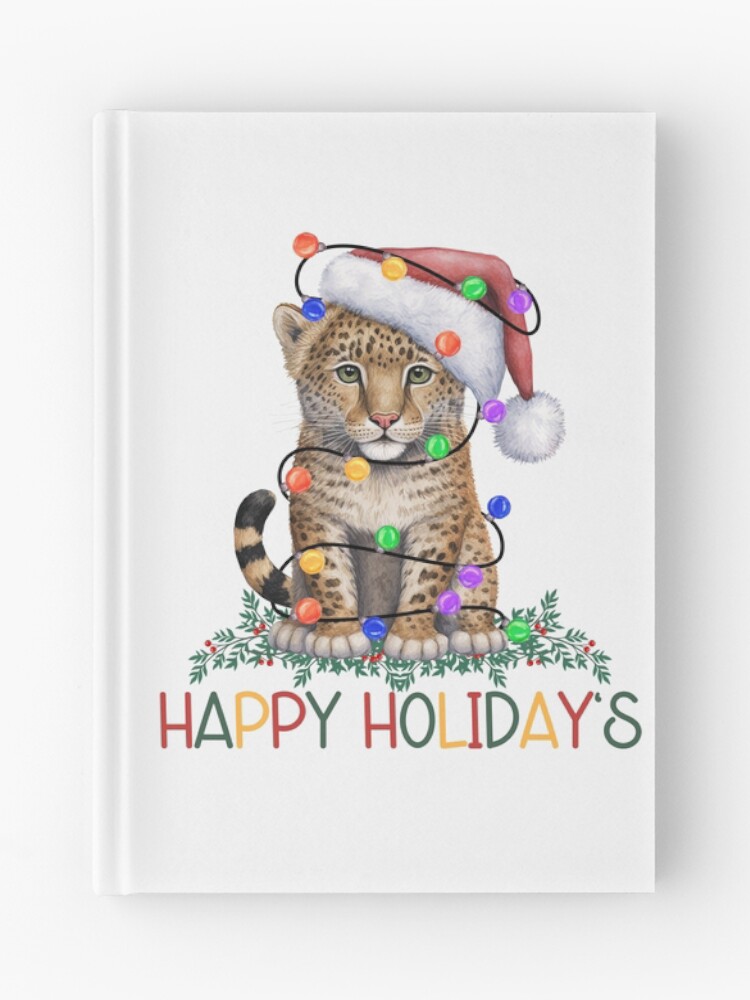 Thumbnail 1 of 3, Journal, Christmas Leopard Cub designed and sold by HappyLifeCreate.