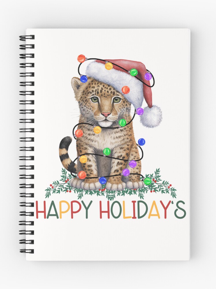 Thumbnail 1 of 3, Journal, Christmas Leopard Cub designed and sold by HappyLifeCreate.