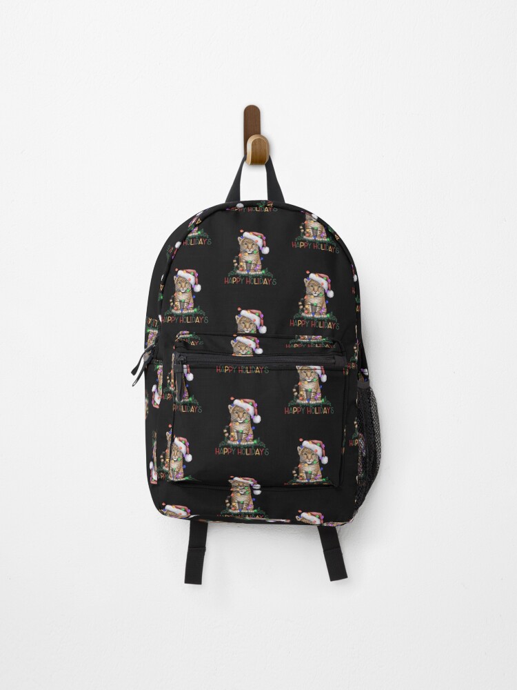 Thumbnail 1 of 3, Backpack, Christmas Leopard Cub designed and sold by HappyLifeCreate.