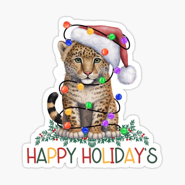 Item preview, Christmas Leopard Cub designed and sold by HappyLifeCreate.