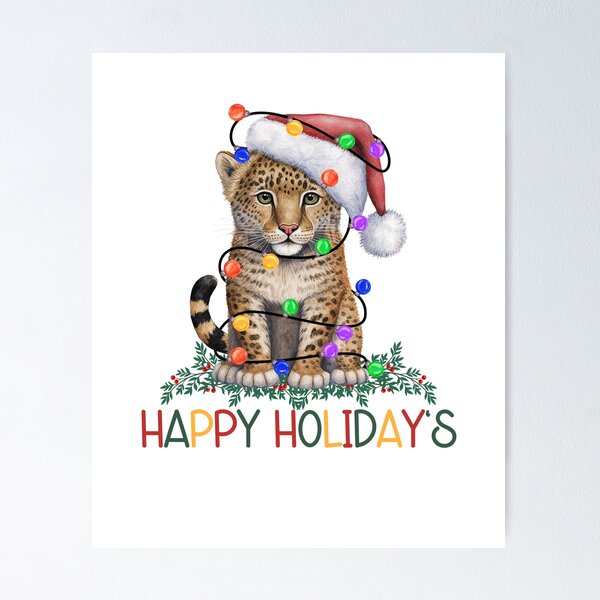 Item preview, Christmas Leopard Cub designed and sold by HappyLifeCreate.