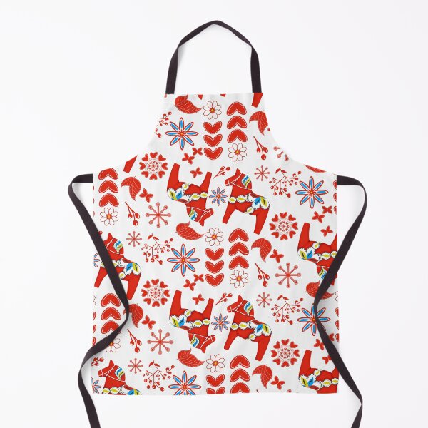 Item preview, Scandinavian Folk Art Red Dala Horse Half Drop Pattern designed and sold by MFGB-Creations.