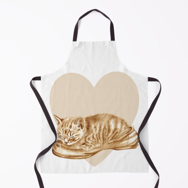 Item preview, Sleeping kitten in an old shoe on a heart background, brown colorized version designed and sold by SylvieG18.
