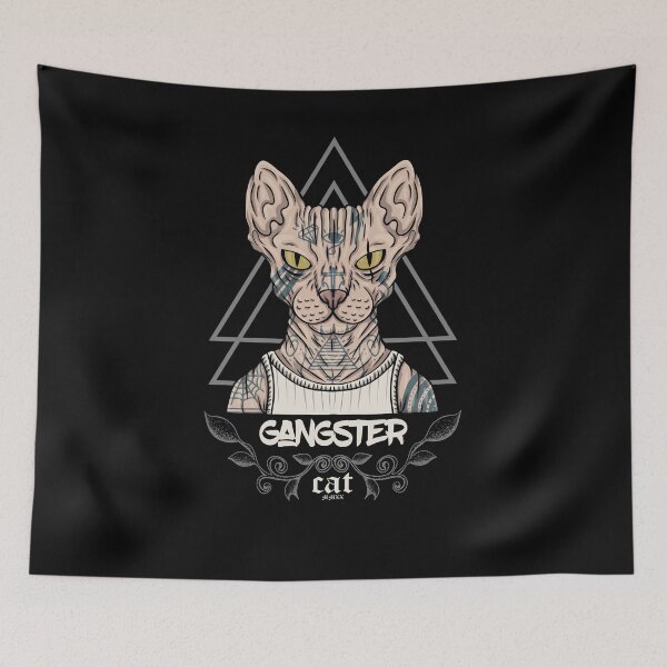 Item preview, Gangster Sphynx Cat designed and sold by mkzmerch.