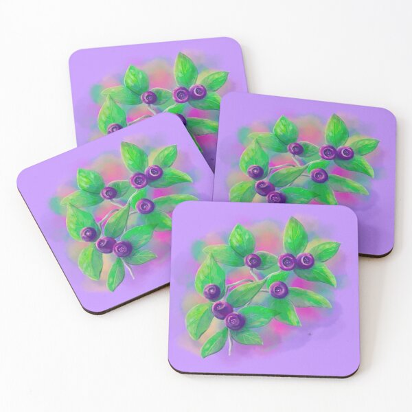 Item preview, Colorful Huckleberries on a purple background designed and sold by MountainLyonArt.